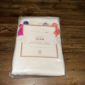 NWT PBT POTTERY BARN TEEN Tassel Sham 26x26 Multi Color 1 Euro Sham 100% Cotton